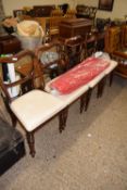 Harlequin set of four Victorian rosewood diing chairs with cream upholstered seats