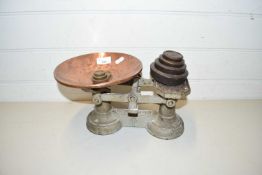 Vintage shop scales and weights