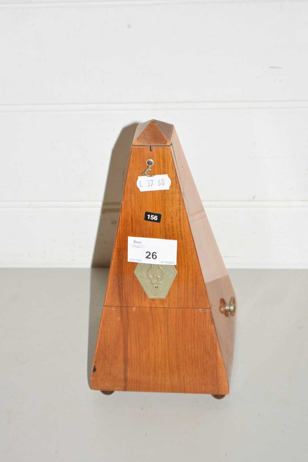 Vintage hardwood cased metronome - Image 2 of 2