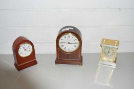 Three various modern mantel clocks to include a Comitti of London with battery movement