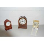 Three various modern mantel clocks to include a Comitti of London with battery movement