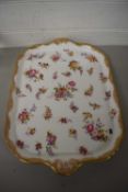 Hammersley rectangular two handed tray with floral and gilt decoration
