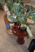Mixed Lot: Jardiniere stand, plant pots and simulated house plants