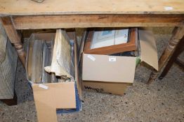 Two boxes of various assorted picture framing supplies