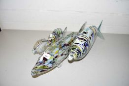 Four various Murano glass fish