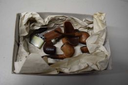 Collection of various vintage pipes, cigar cutter, lighter etc