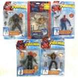 A mixed lot of boxed and carded Toybiz Spider-Man figurines to include: - Stealth Venom - Spider-