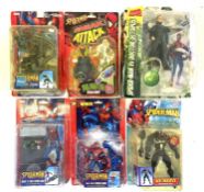 A mixed lot of Toybiz carded and boxed Spider-man collectible figurines to include: - The Amazing