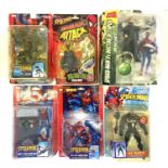 A mixed lot of Toybiz carded and boxed Spider-man collectible figurines to include: - The Amazing