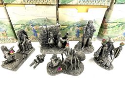 A selection of medium Tudor Mint pewter The Hobbit figures in original boxes, to include: - Gandalf,