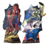 A pair of official Spider-Man movie cardboard cut-out standees in original packaging, to include