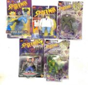 A mixed lot of highly collectible vintage 1990s ToyBiz Spider-Man collectible figurines in