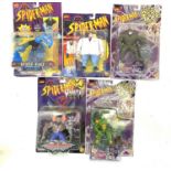 A mixed lot of highly collectible vintage 1990s ToyBiz Spider-Man collectible figurines in