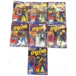 A mixed lot of highly collectible vintage 1990s ToyBiz Spider-Man collectible figurines in