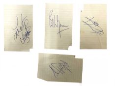 A small collection of 1960s rock'n'roll autographs, signed in blue biro, obtained from Ready,