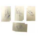 A small collection of 1960s rock'n'roll autographs, signed in blue biro, obtained from Ready,