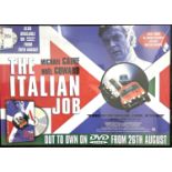 A large framed film poster for The Italian Job (Collinson 1969) DVD release featuring Michael