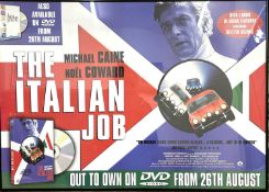 A large framed film poster for The Italian Job (Collinson 1969) DVD release featuring Michael