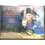 Framed film poster for Treasure Island (Heston 1990), featuring Charlton Heston as Long John