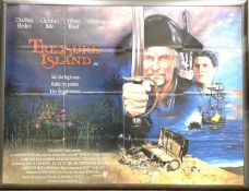Framed film poster for Treasure Island (Heston 1990), featuring Charlton Heston as Long John
