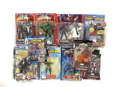 A mixed lot of boxed and carded Spider-Man collectible figurines, to include: - Hasbro: Marvel