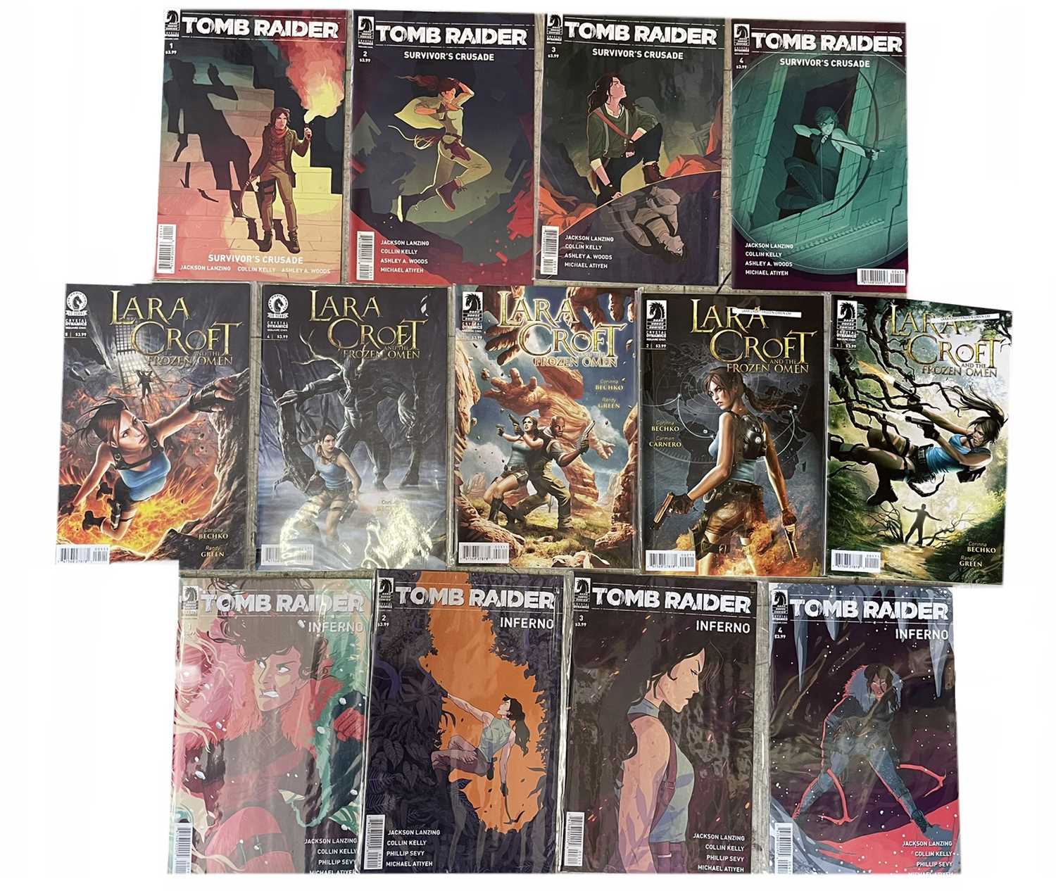 A mixed lot of complete Lara Croft / Tomb Raider short run comic book series by Dark Horse