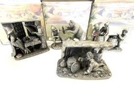 A selection of medium Tudor Mint pewter The Hobbit figures in original boxes, to include: - Moon