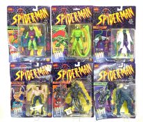 A mixed lot of highly collectible vintage 1990s ToyBiz Spider-Man collectible figurines in