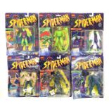 A mixed lot of highly collectible vintage 1990s ToyBiz Spider-Man collectible figurines in