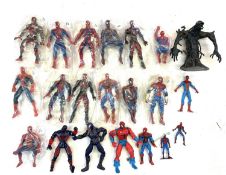 A small quantity of vintage collectible unboxed collectible Spider-Man plastic figurines, in various