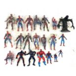 A small quantity of vintage collectible unboxed collectible Spider-Man plastic figurines, in various