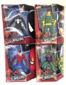 A complete set of highly collectible 2000s Hasbro Spider-Man Origins Signature Series 12''