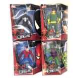 A complete set of highly collectible 2000s Hasbro Spider-Man Origins Signature Series 12''