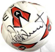 A Mitre fotoball signed by Rod Stewart - caught by vendor at one of his concerts.