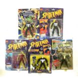 A mixed lot of highly collectible vintage 1990s ToyBiz Spider-Man's Venom collectible figurines in