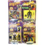 A mixed lot of 4 highly collectible vintage 1990s Toybiz Spider-man collectible figurines in