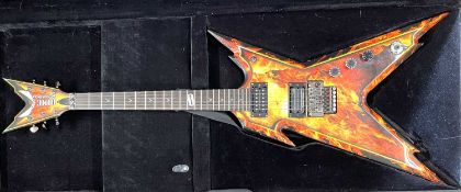 A Dimebag Darrell (of Pantera) Dean ML Razorback Explosions electric guitar with original Dean