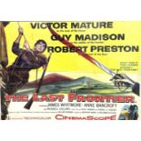 Large framed film poster for The Last Frontier (Mann 1955), featuring Victor Mature as Jed Cooper,