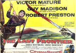 Large framed film poster for The Last Frontier (Mann 1955), featuring Victor Mature as Jed Cooper,