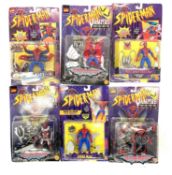 A mixed lot of vintage 1990s ToyBiz Spider-Man collectible figurines in original boxes, to