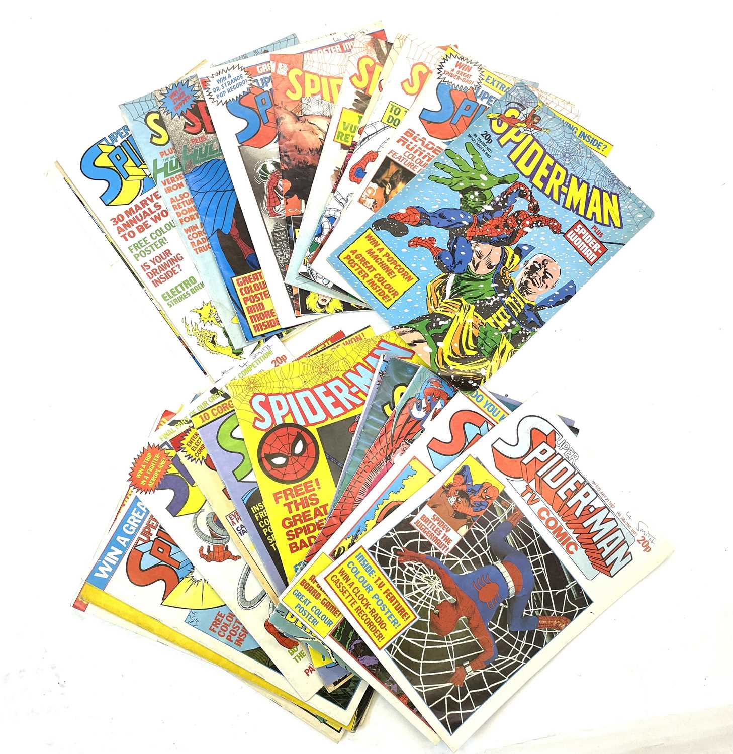 A quantity of vintage 1980s Spider-Man comic books