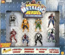 A set of Toybiz die-cast metal figurines of various Marvel characters in original box.To