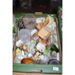 One box of mixed items to include various ornaments, model windmill etc