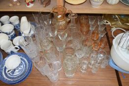 Mixed Lot: Various assorted drinking glasses, decanter etc