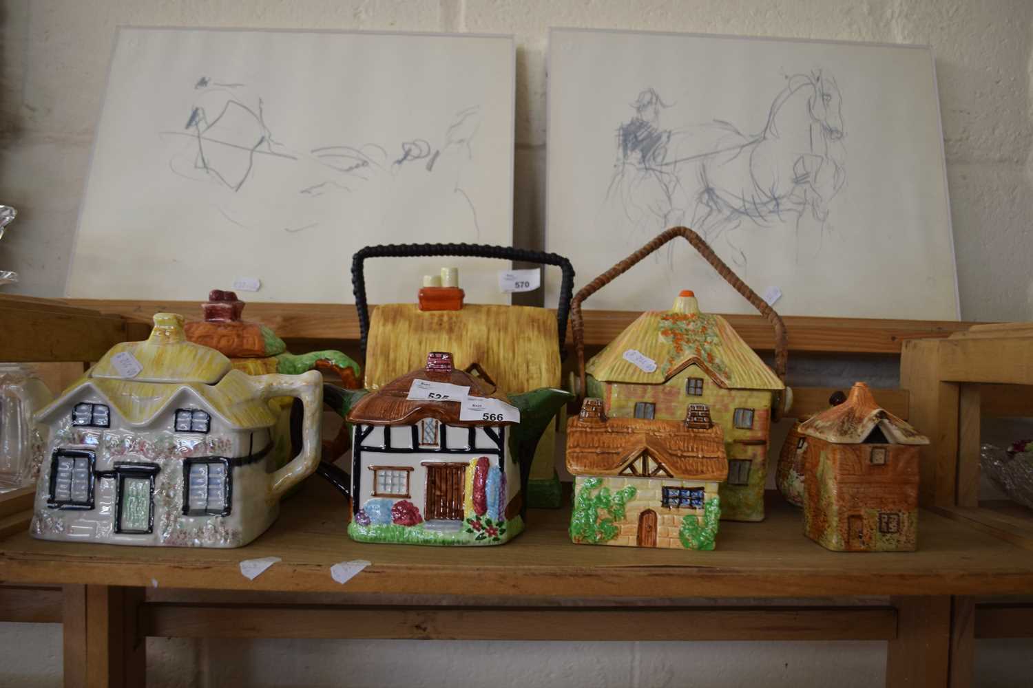 Collection of cottage formed teapots