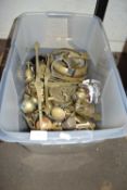 Large box of assorted brass wares