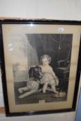 19TH CENTURY BLACK AND WHITE PRINT, FIDELITY, FRAMED AND GLAZED