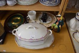 Mixed lot to include a modern wall clock, soup terrine and stand, various ornaments and other