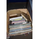Box of various assorted records and books