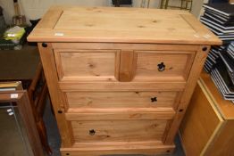 Modern pine four drawer chest